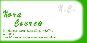 nora cserep business card